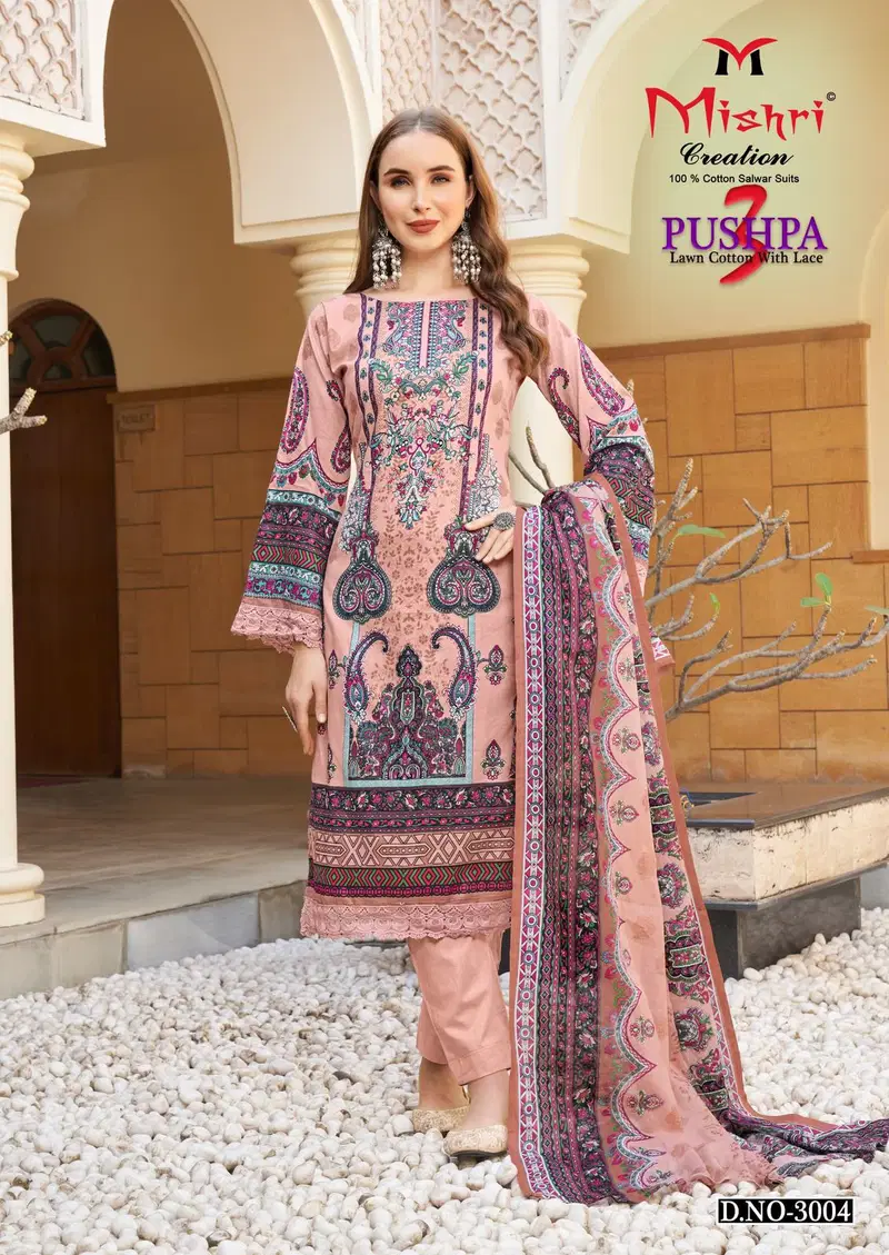 Pushpa 3 by Mishri 3 Lawn Cotton Printed Dress Material Collection